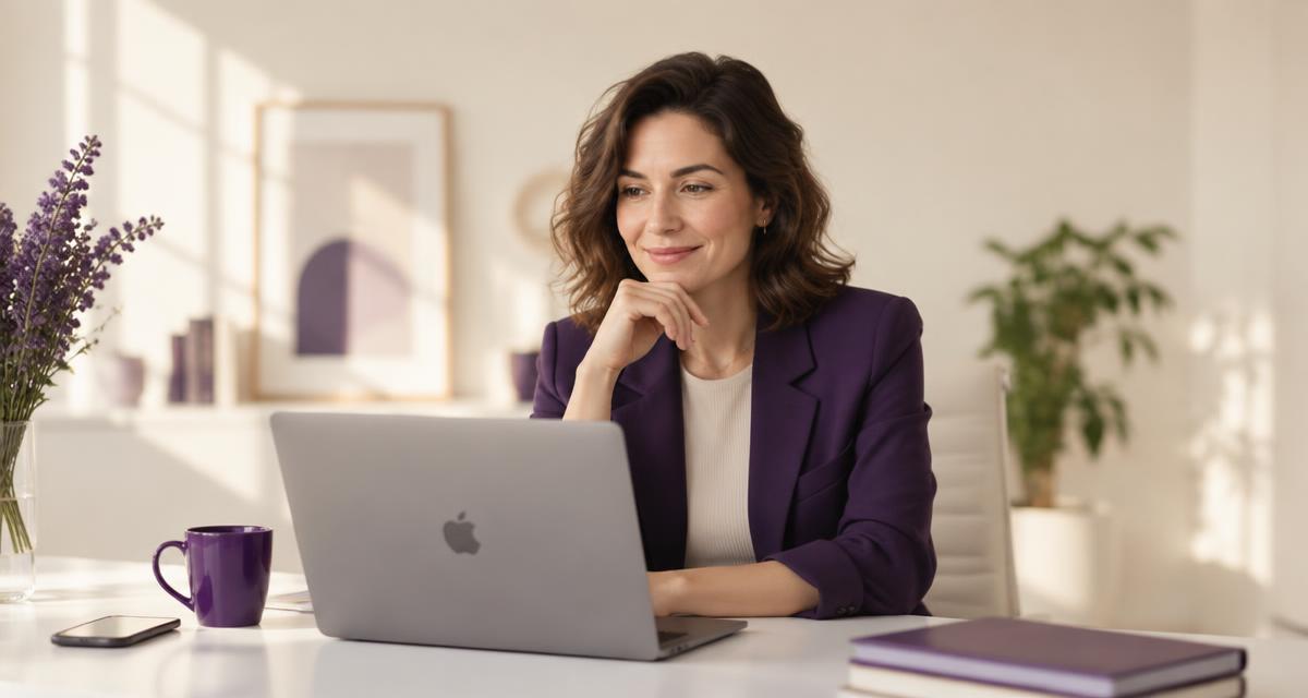 Dirigeante d'entreprise utilisant un agent IA sur son ordinateur